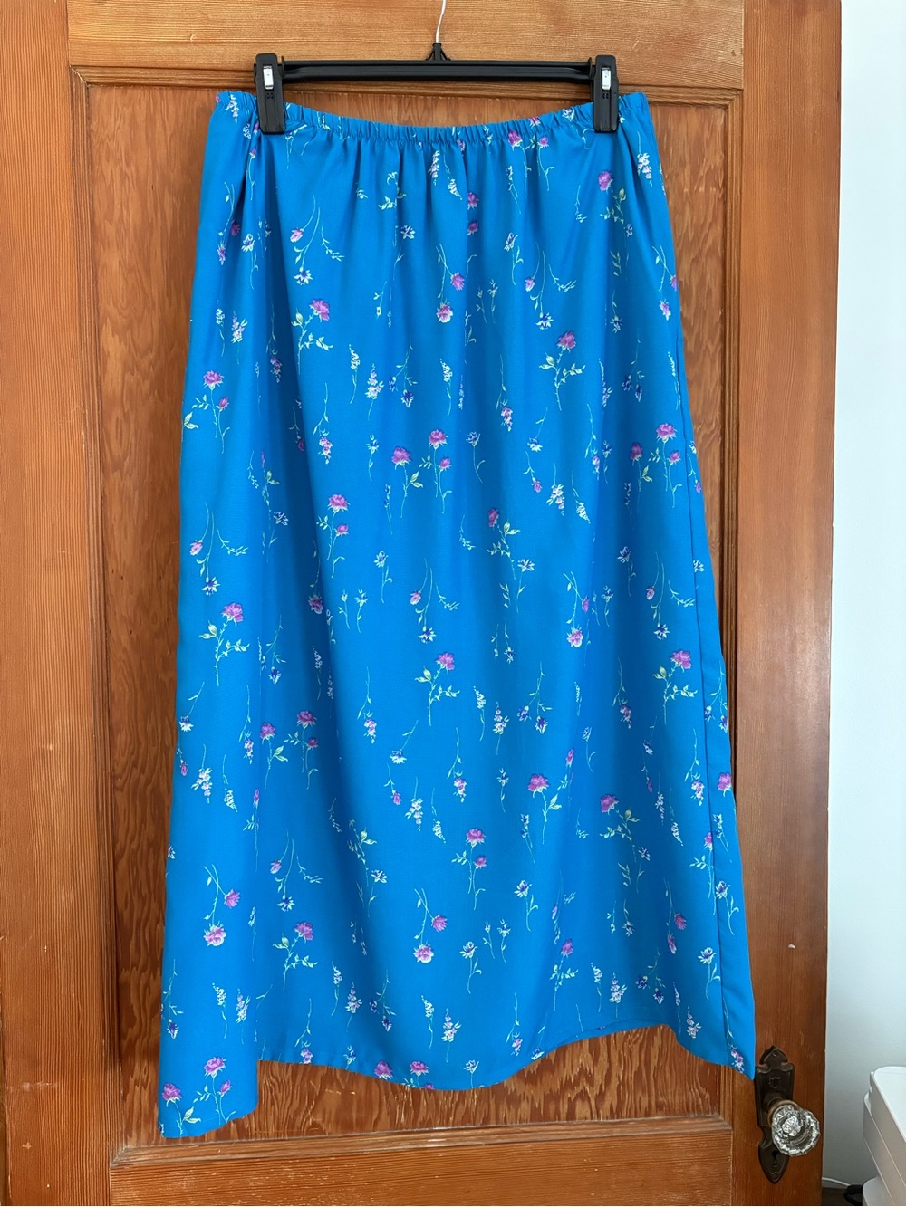Vintage Addition Elle Blue Floral Maxi Skirt